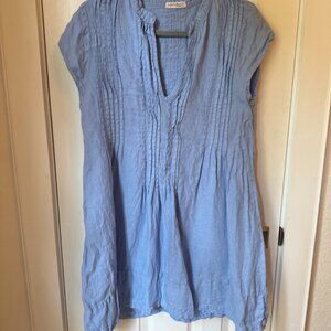 FREE PEOPLE CP SHADES BLUE LINEN DRESS